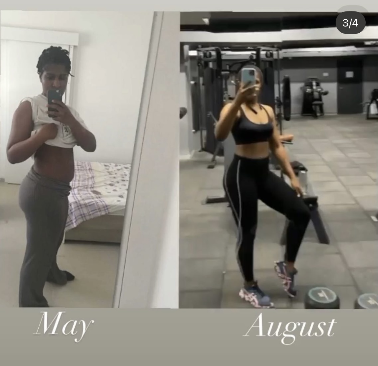 Female client transformation from May to August