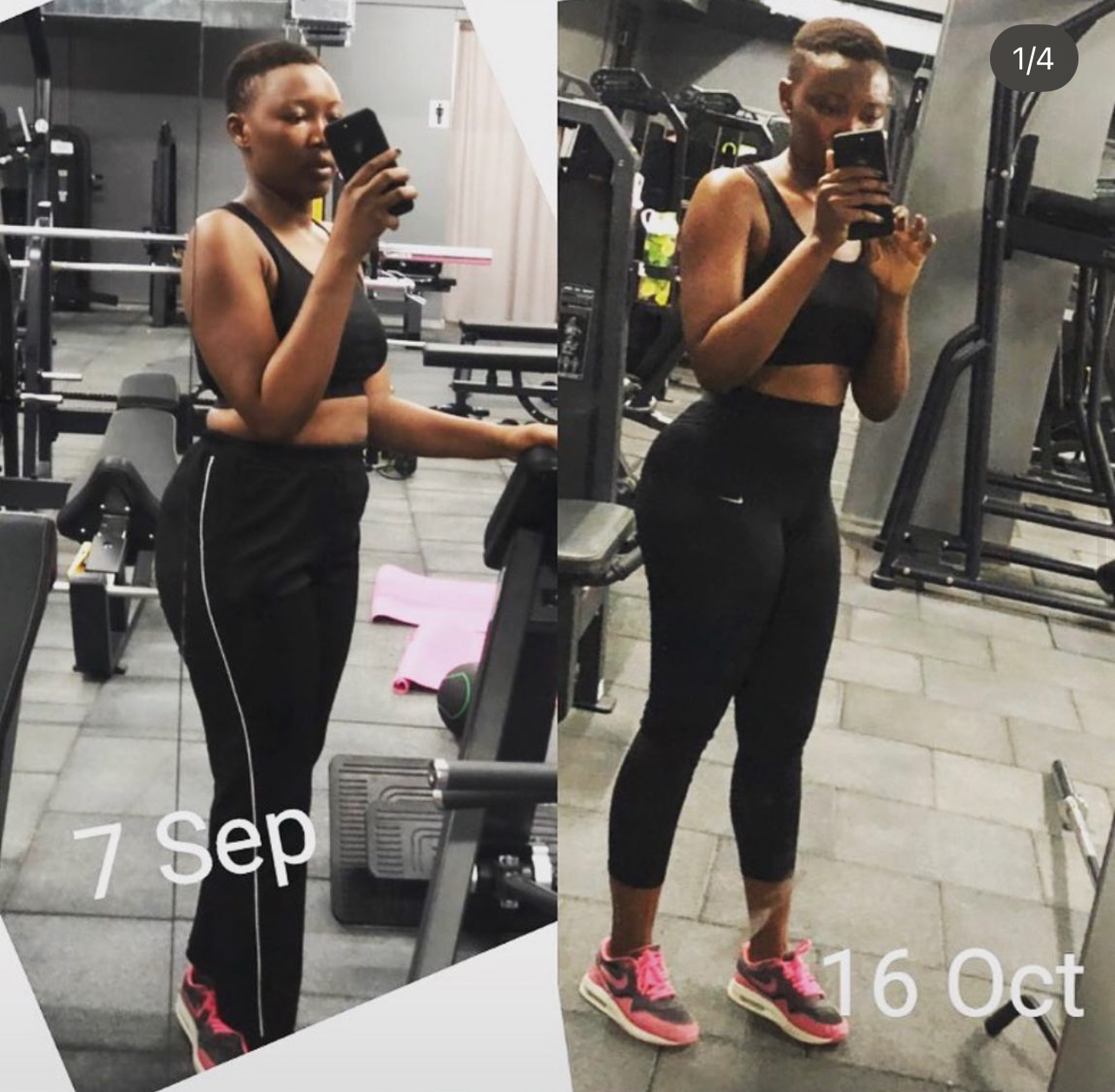 Female client transformation from September to October